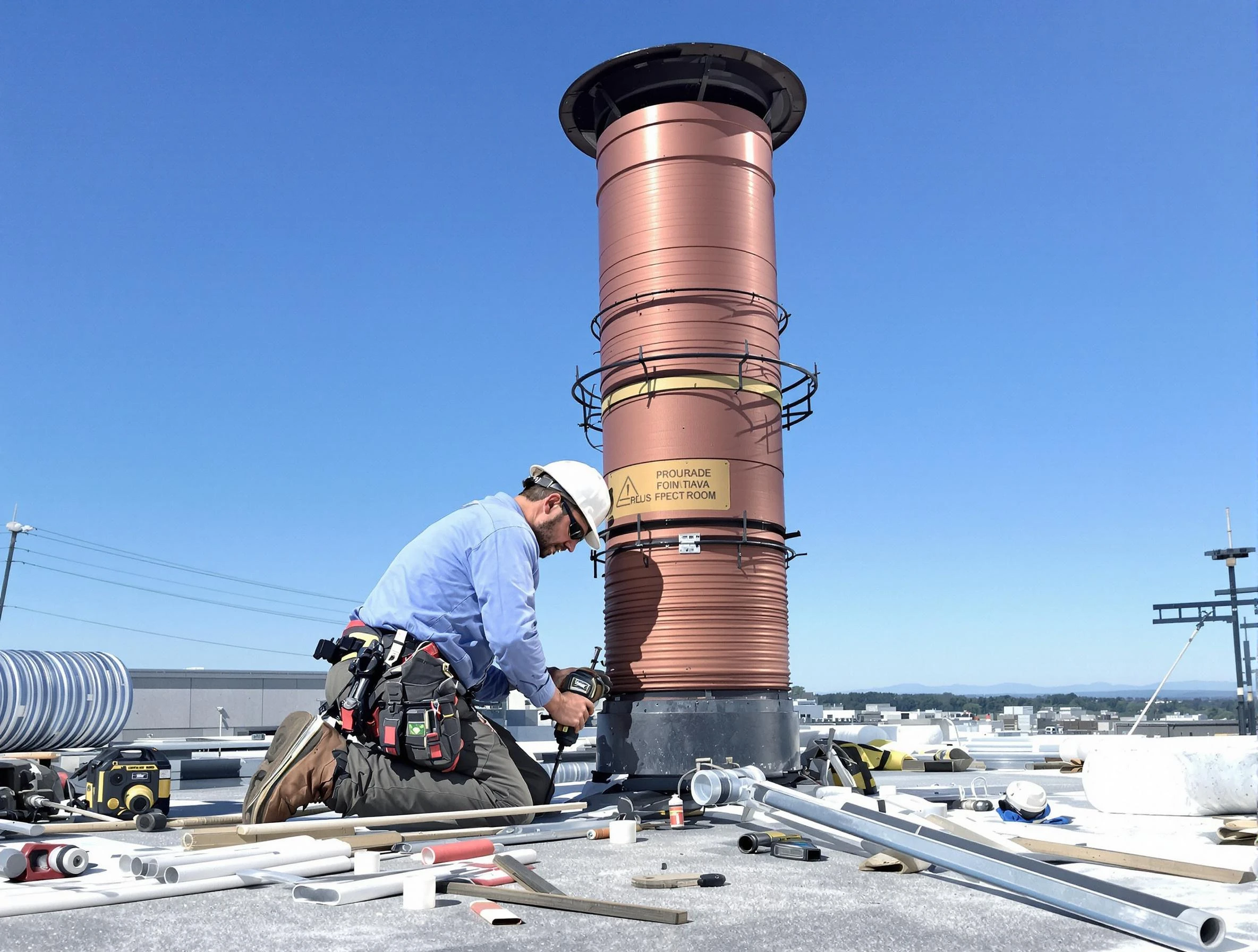 Installed chimney liner by Lilburn Chimney Sweep in Lilburn, GA