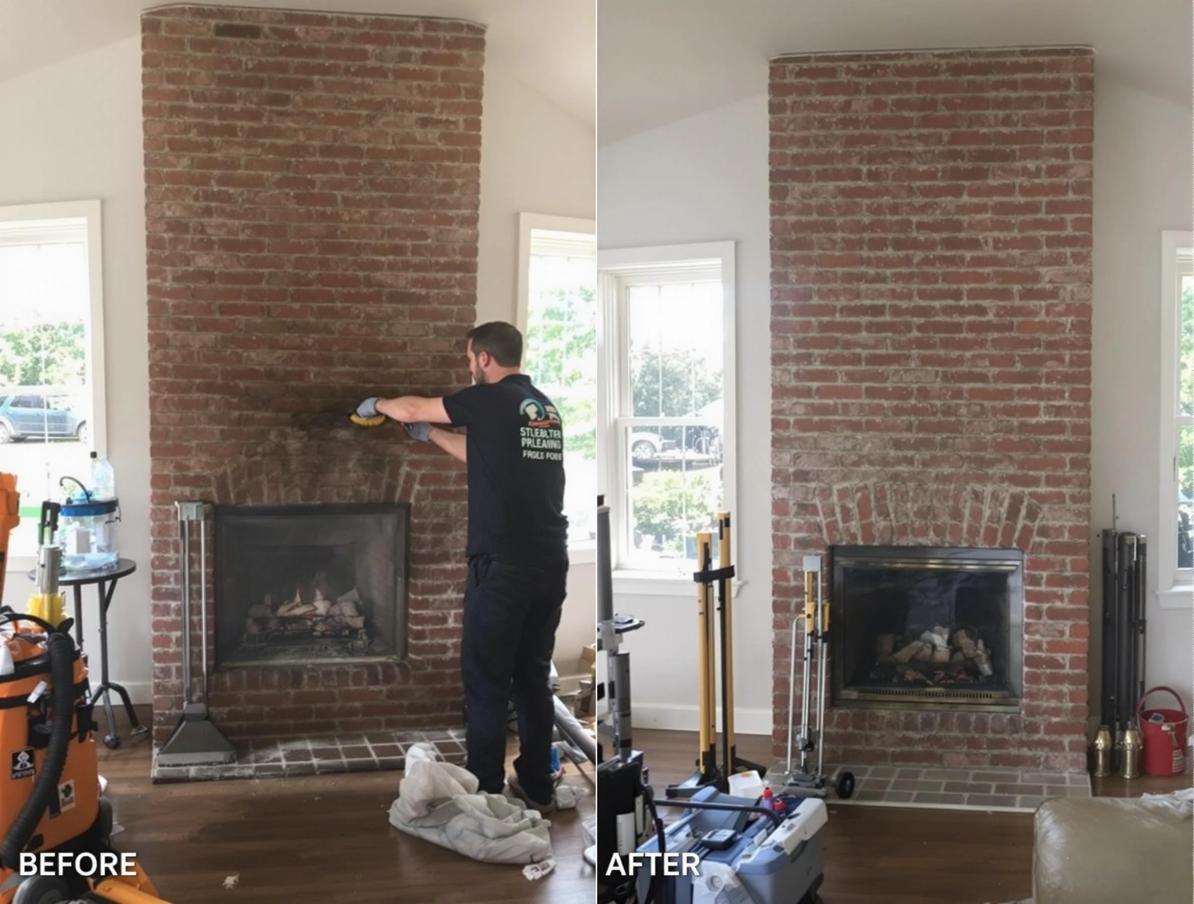 Finished chimney sweeping service by Lilburn Chimney Sweep in Lilburn, GA