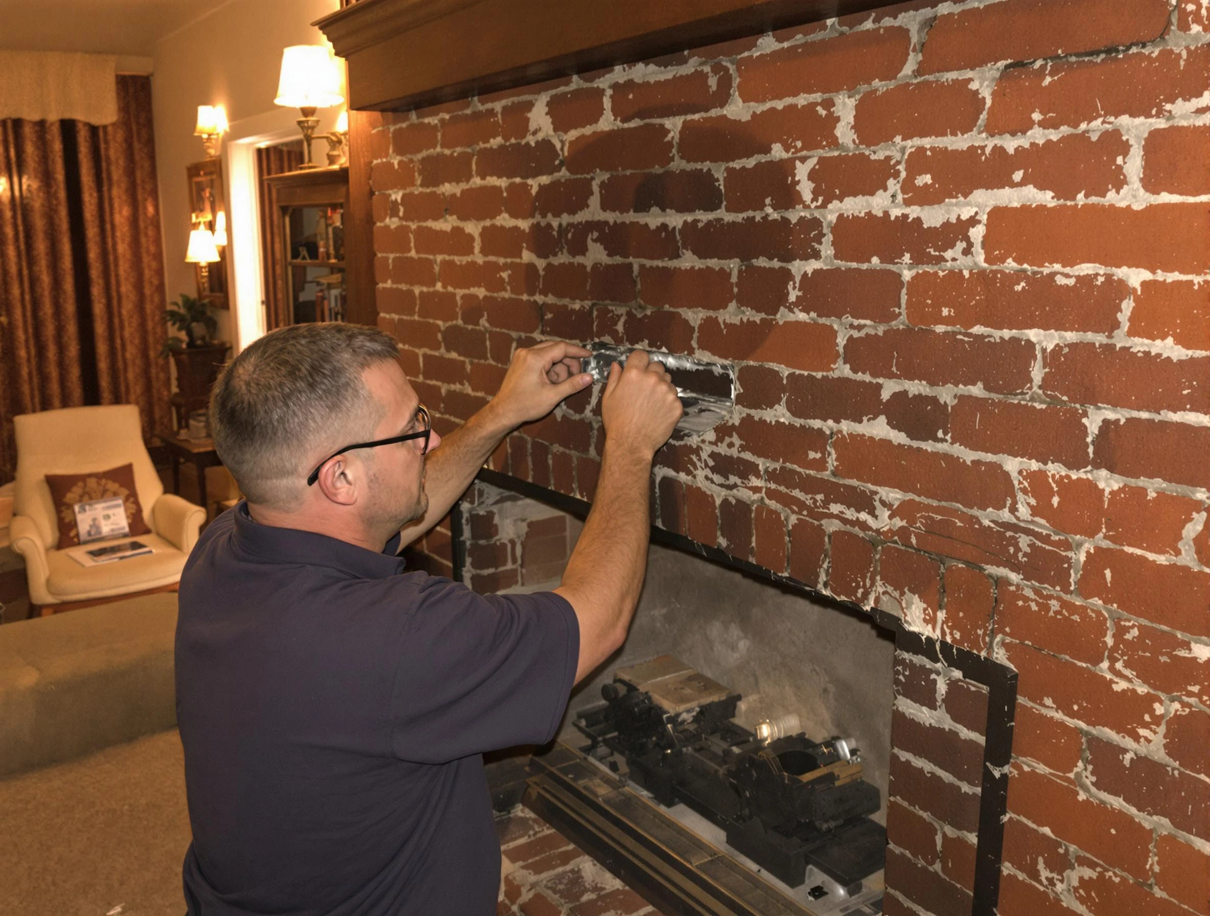 Lilburn Chimney Sweep expert fixing a fireplace in Lilburn, GA