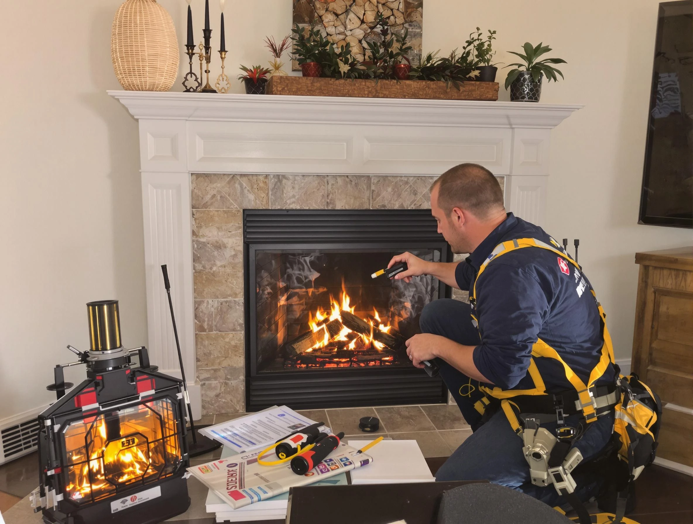 Safety-focused fireplace inspection by Lilburn Chimney Sweep in Lilburn, GA